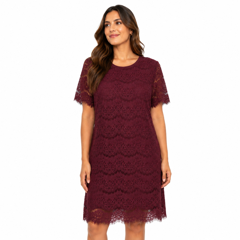 Lulus Take Me to Brunch Burgundy Lace Shift Dress Womens Size XL Lined NWT